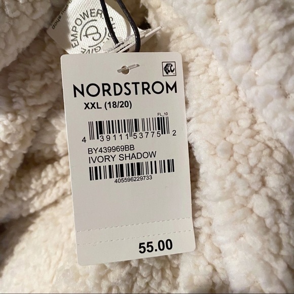 NEW Treasure & Bond Boys Fleece Baseball Style Jacket In Ivory Shadow Size XXL - Picture 4 of 11